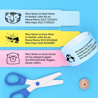10 custom ID wristbands