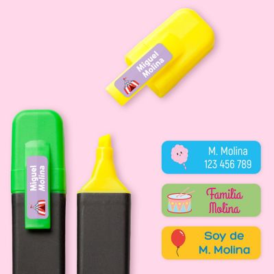 72 mini etiquetas personalizables