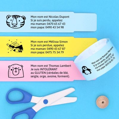 10 bracelets d'identification personnalisés