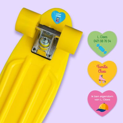 20 gepersonaliseerde hartvormige naamstickers