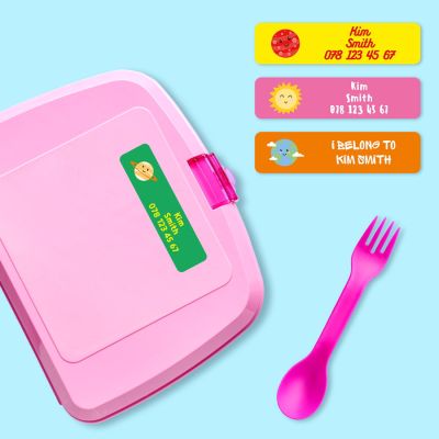 16 large custom stick-on name labels