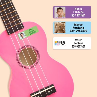 12 etichette adesive con nome e foto