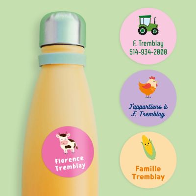 15 round custom stick-on name labels