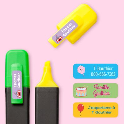 72 mini custom stick-on name labels