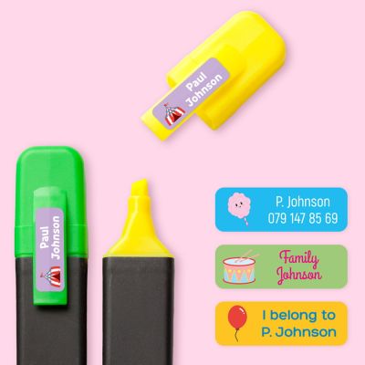 72 mini custom stick-on name labels