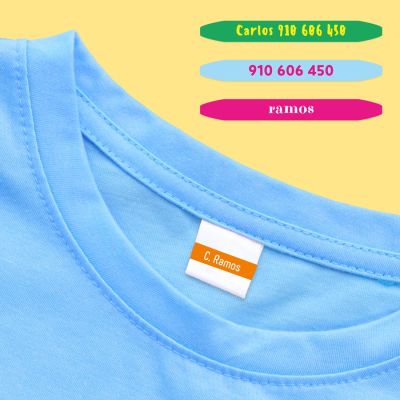 50 etiquetas adhesivas envolventes para ropa 